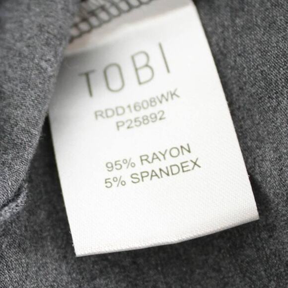 Tobi Women's Gray Midi Dress Cold Shoulder V-Neck Jersey Rayon Blend Size Small - Picture 5 of 6